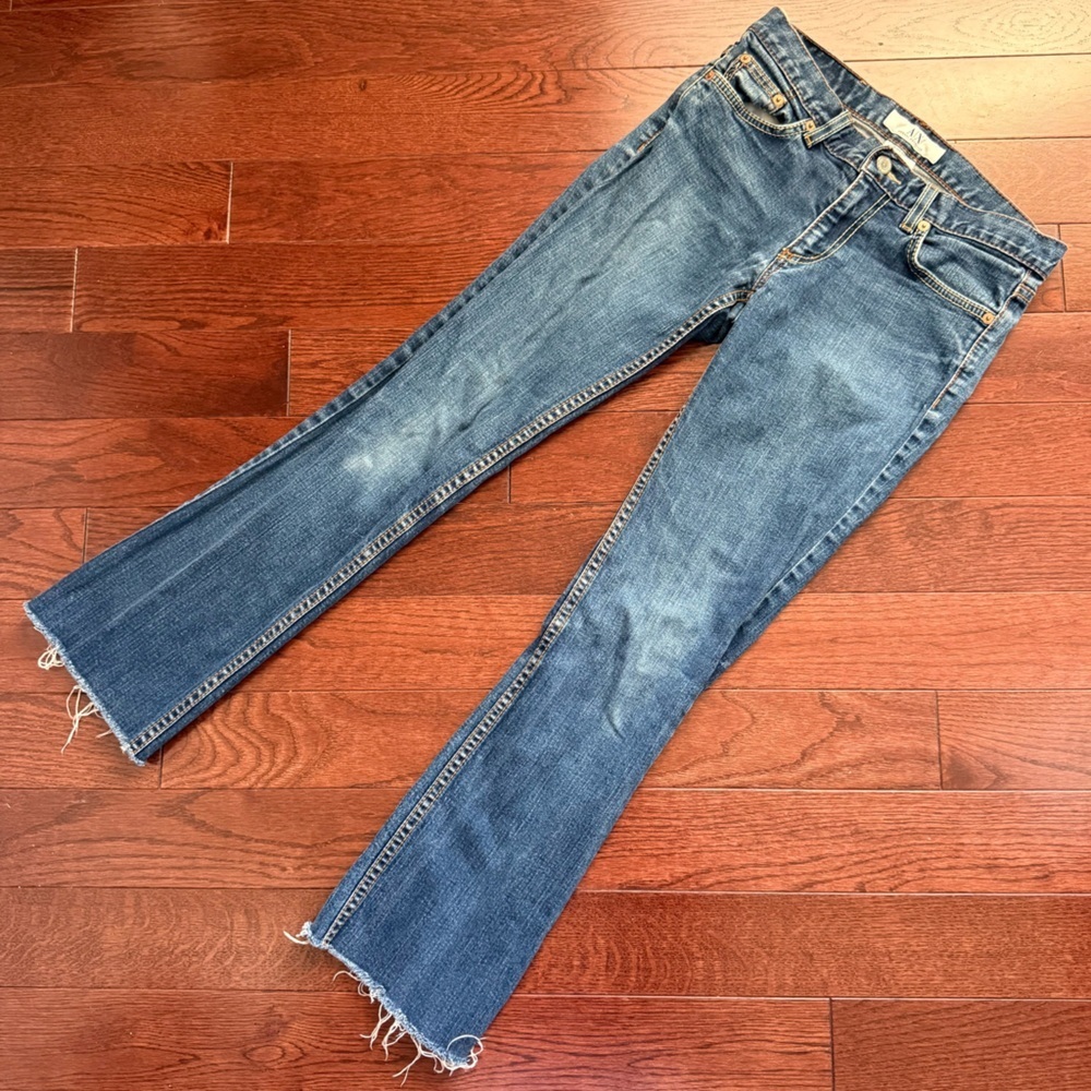 Armani Exchange Designer Blue Denim Low Rise Bootcut Jeans Women’s Size XS